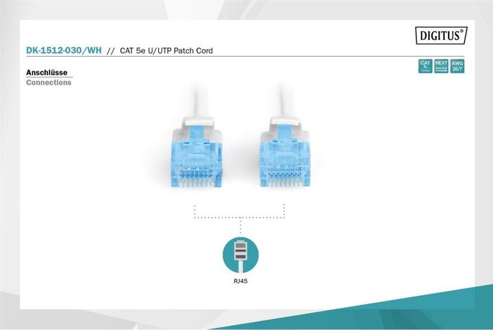 Immagine prodotto Digitus Cavo di rete (U/UTP, CAT5e, 3 m)