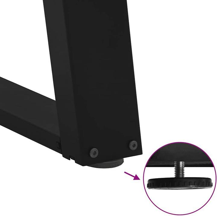 Image du produit VidaXL Pieds de table basse en U 2 pcs. noir 70x(30-31) cm acier Pied de table