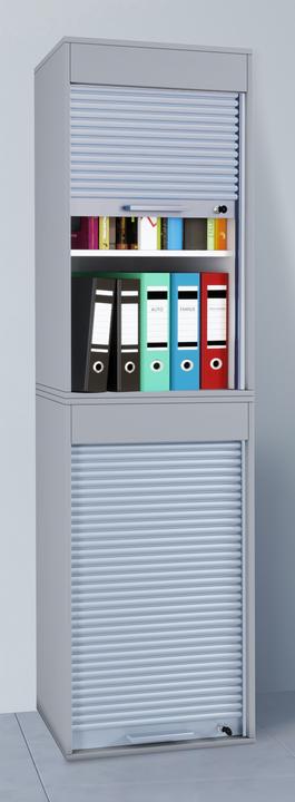 Produktbild VCM Büroschrank Aktenschrank Rollladen Schrank Holz "Aktos XL" (50 x 40 x 186 cm)