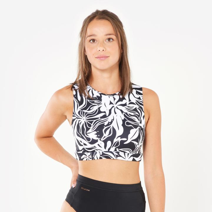 Actual product image Olaian Bikini-Oberteil Damen Bustier Carla schwarz/weiss (75 B)
