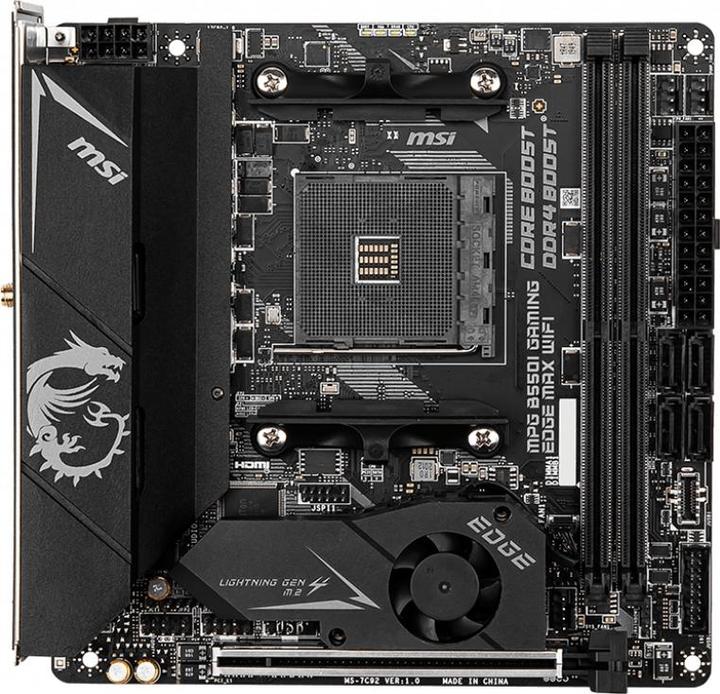 MSI MPG B550I GAMING EDGE MAX WIFI - Motherboard - Mini-ITX - Socket AM4 - AMD B550 (AM4, AMD B550, Mini-ITX)