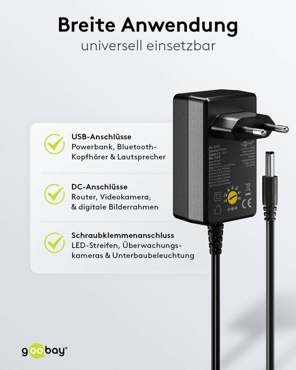 Produktbild Goobay Universal-Netzteil