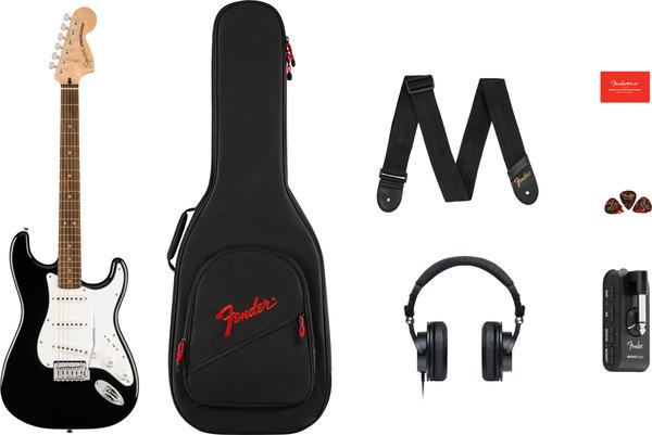 Immagine prodotto Fender Pacchetto chitarra Affinity Stratocaster, nero (Set di chitarre elettriche, Pioppo, Acero)