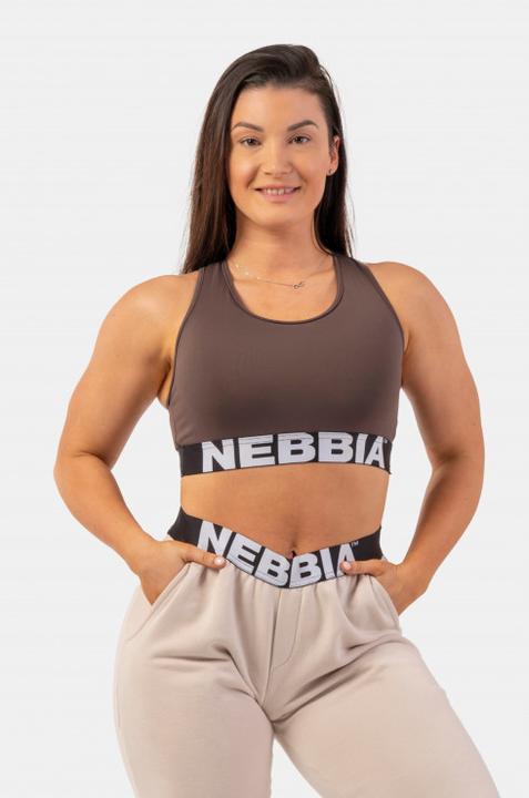 Actual product image Nebbia Medium Impact Cross Back Sports Bra 410 brown (M, S/M)
