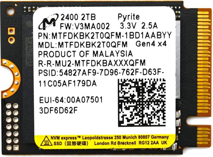 Produktbild Micron 2400 (2000 GB, M.2 2230)