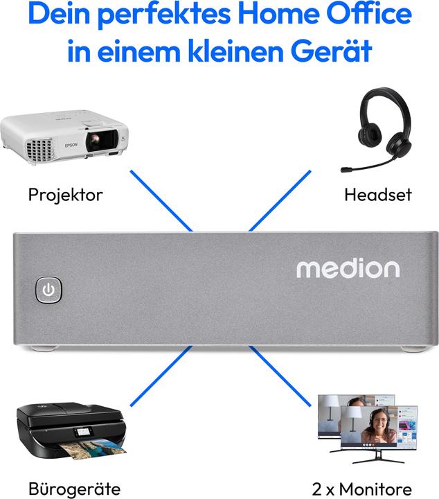 Produktbild Medion S06e Mini PC (Intel N100, 16 GB, 512 GB, Intel UHD Graphics)