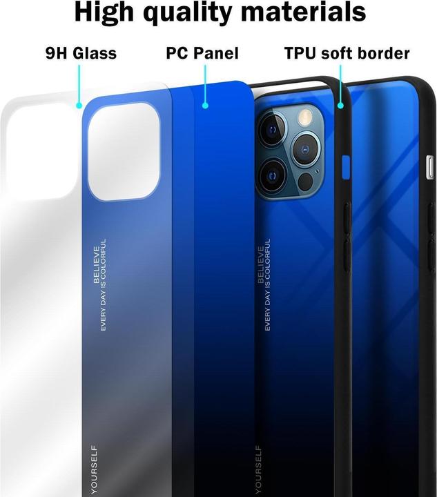 Productafbeelding Cadorabo TPU 2 kleuren glasdekking (Realme 12 Pro+, Apple iPhone 12)