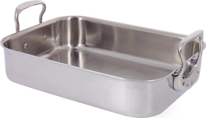 de Buyer Affinity Bratplatte Edelstahl 35X25 cm (35 cm, Bräter + Schmortopf, Aluminium, Edelstahl)