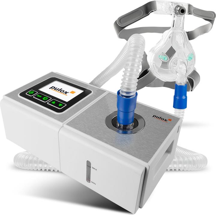Productafbeelding Pulox Auto CPAP slaapapneu apparaat met gezichtsmasker