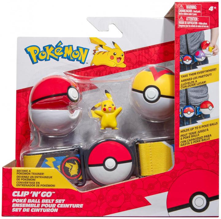 Immagine prodotto Jazwares Cintura Pokémon Clip'n'Go Poké Ball Set Poké Ball, Level Ball e Pikachu