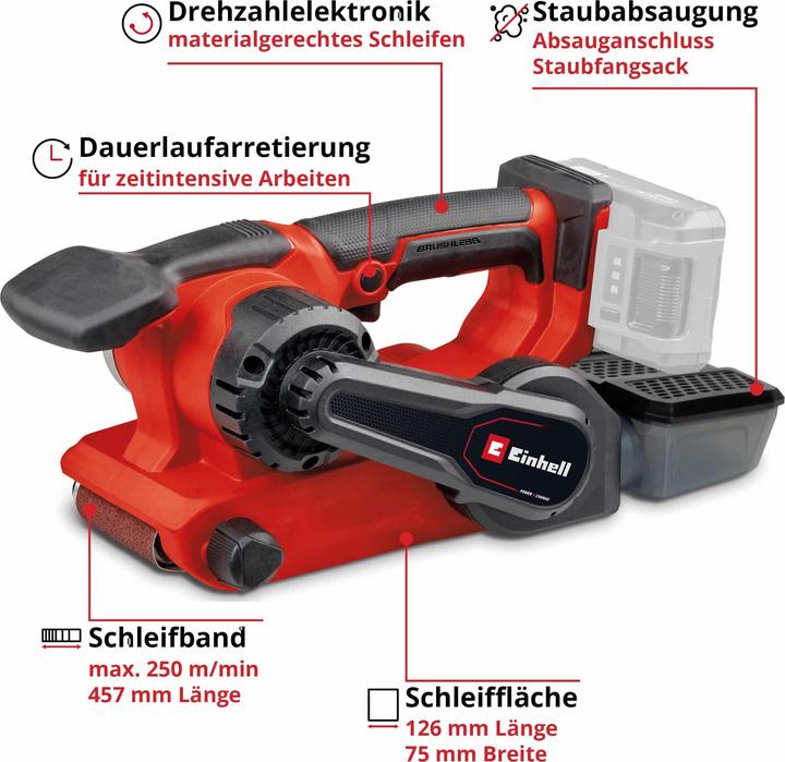 Image du produit Einhell TP-BS 18/457 Li BL - Solo (Ponceuse à bande)