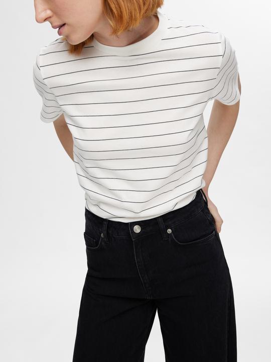Image du produit Selected Femme T-shirt en coton rayé (M)