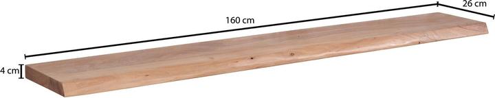 Immagine prodotto FineBuy Scaffale a muro FB31358 Acacia Legno Massiccio 160 cm Marrone (160 x 26 x 4 cm)