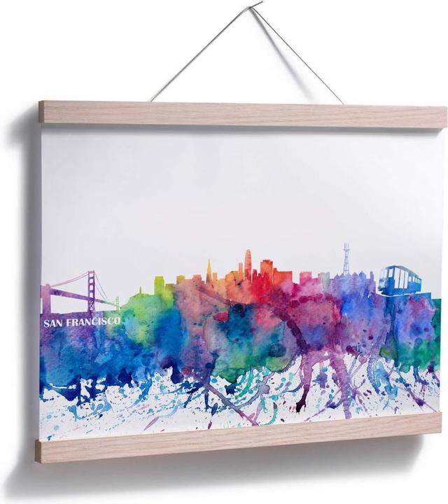Actual product image Trenddeko San Francisco watercolor skyline (40 x 30 cm)