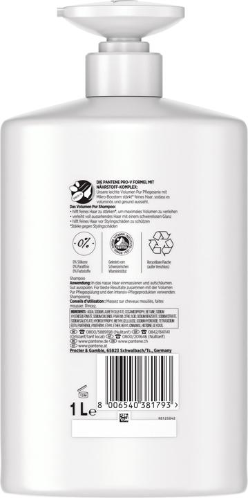 Produktbild Pantene Pro-V Volume Pur (1000 ml, Flüssiges Shampoo)