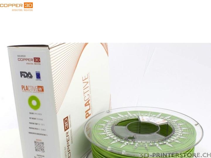 Actual product image Copper 3D COPPER3D Filament PLA PLACTIVE AN1 antibacterial green 0.75kg 2.85mm (PLA, 2.85 mm, 750 g, Green)