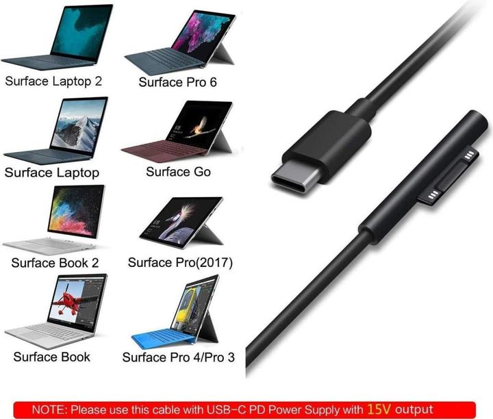 Image du produit PowerGuard Câble USB-C vers Microsoft Surface (1.5m)
