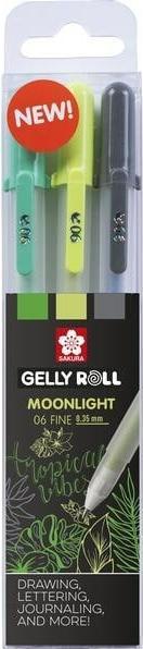 Image du produit Sakura Roller à encre gel Gelly Roll Moonlight 06 "Botanical (Bleu, Vert, Noir, 3 x)