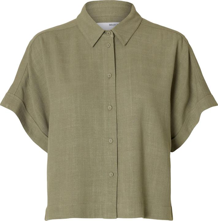 Selected Femme Slfviva Ss Cropped Shirt Noos