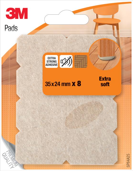 Actual product image 3M Glider felt beige 35x24mm (Felt gliders, 8 Piece)