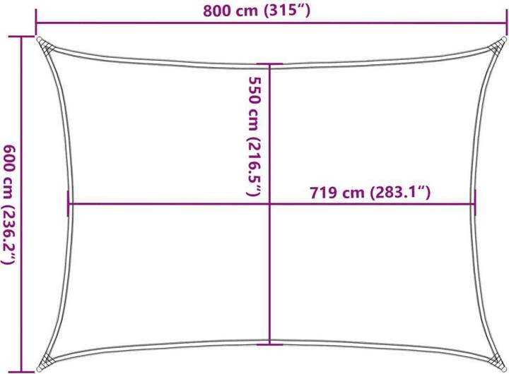 Immagine prodotto VidaXL Sonnensegel (600 x 800 cm)