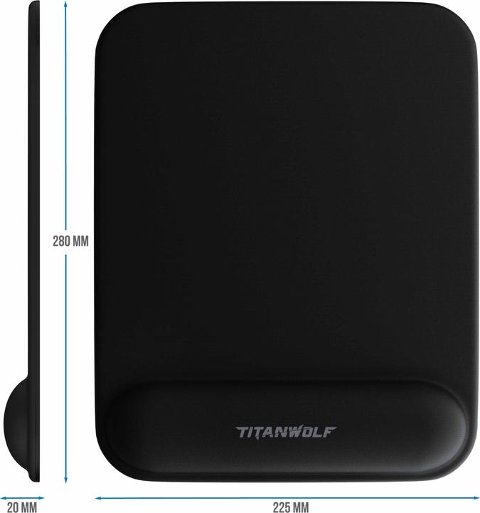 Actual product image Titanwolf Mouse pad, gel office mouse mat with wrist pad / wrist rest