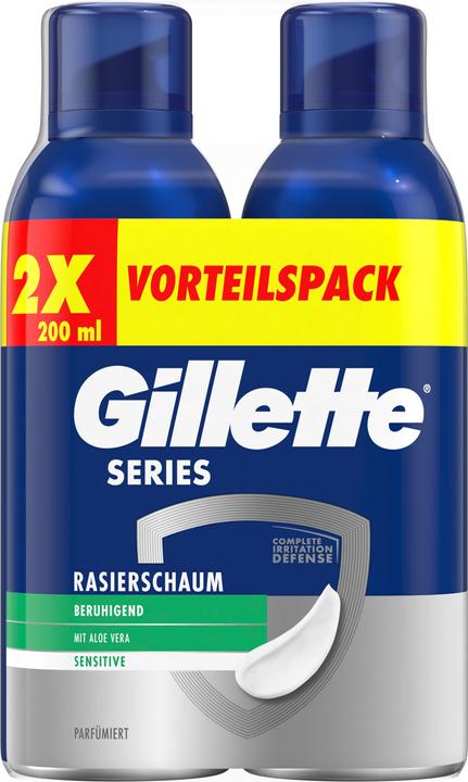 Gillette - Duo Pack Series Sensitive Rasierschaum 2 x 200 ml (400 ml, Rasierschaum)