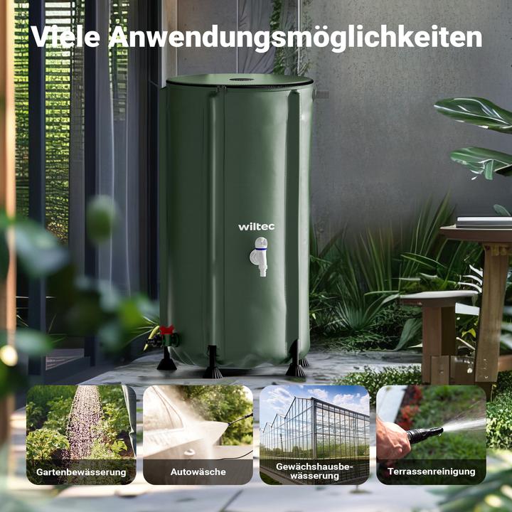 Produktbild Wiltec Regentonne faltbar 100l Regenwassertonne Wassertank Regenfass Wassertonne (100 l)