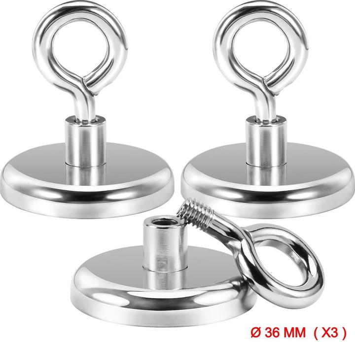Actual product image Swissdetector Eye magnets - Super powerful - Ø 36 MM - Force 45 kg (X 3)