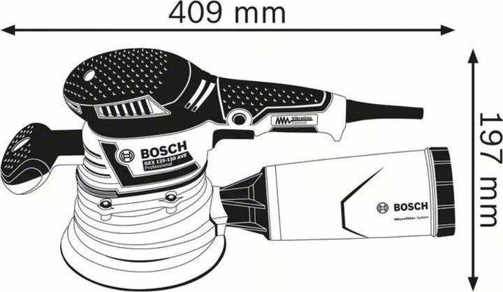 Produktbild Bosch Professional Exzenterschleifer GEX 40-150 mit 1 x Schleifblatt M480 und L-BOXX (Exzenterschleifer, 400 W)