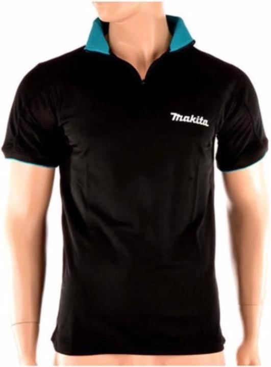 Productafbeelding Makita Polo Rugby Shirt T-Shirt Maat L 100% Katoen ( 98P184 ) Kleur Zwart (L)