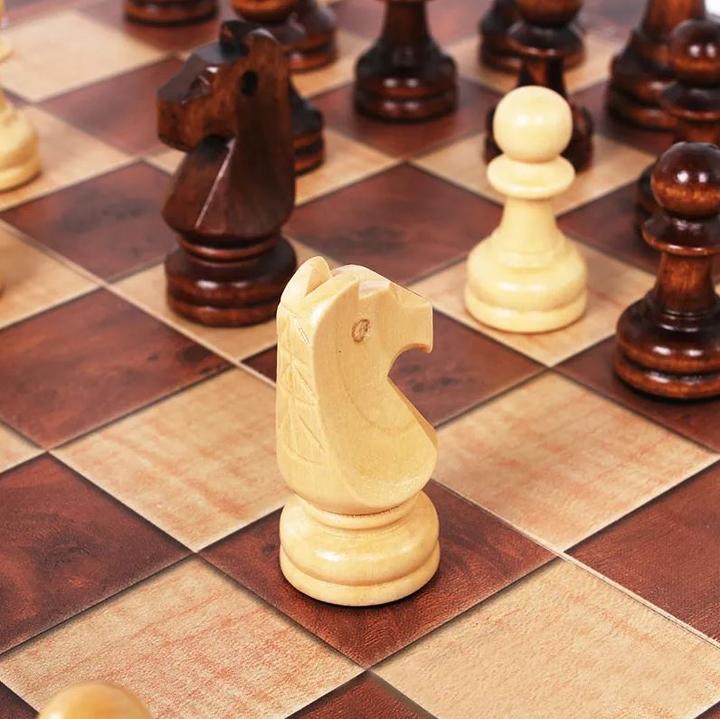 Immagine prodotto PhoneLook Scatola per giochi da tavolo in legno 3 in 1 Bellissima scatola per scacchi, backgammon e dama 44cm