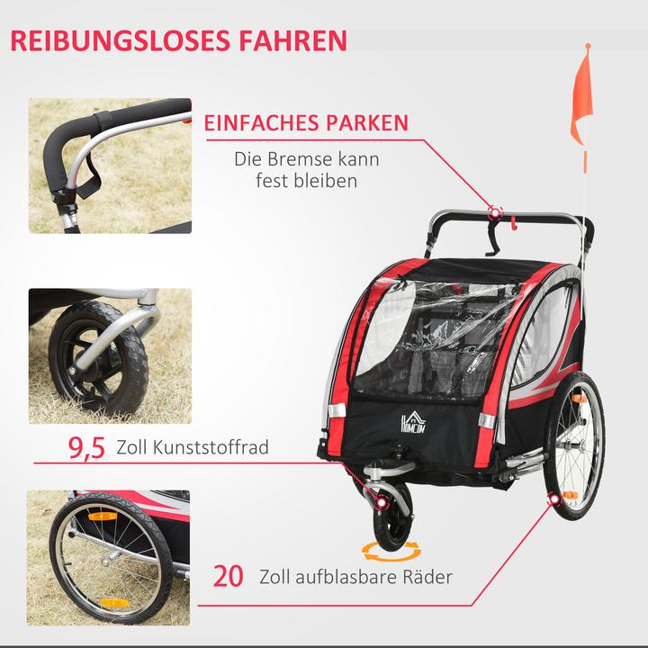 Actual product image Homcom Children's bike trailer with storage bag