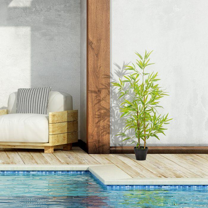 Produktbild Swisshandel24 Künstlicher Bambus Kunstpflanze Dekoration Kunstbaum Baumdekoration 120cm (120 cm)