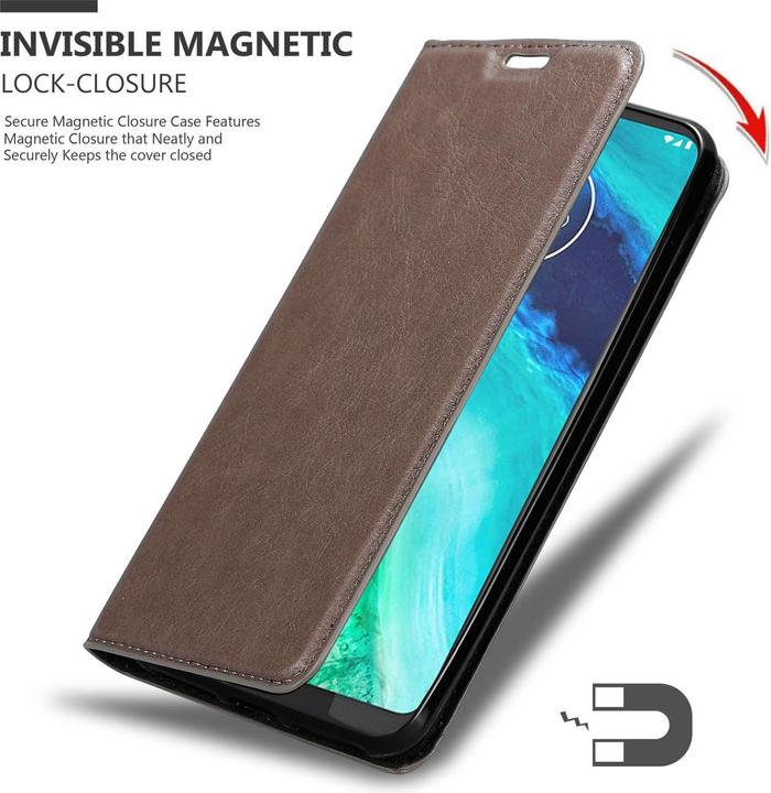 Actual product image Cadorabo Book Invisible Magnet Cover (Motorola Moto G8)