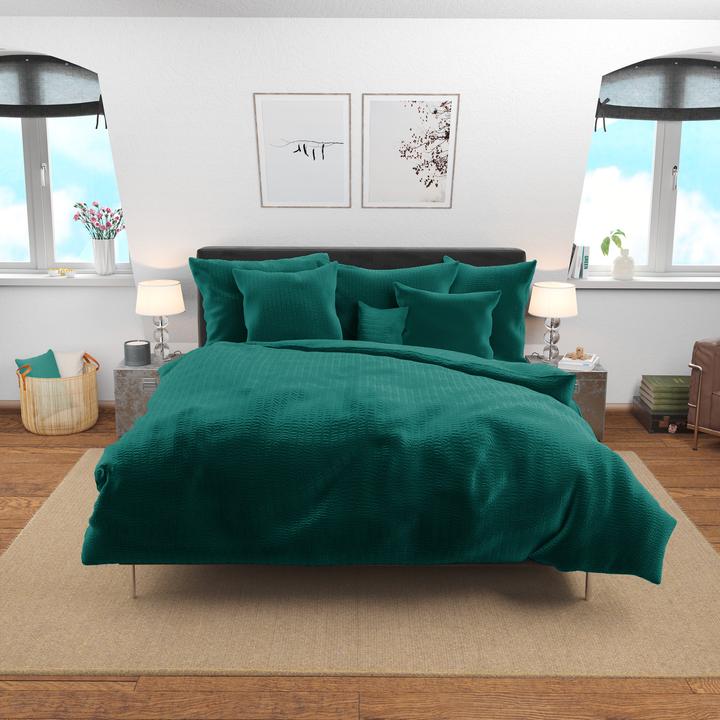 Immagine prodotto Lotus Bettwaren Biancheria da letto in raso Seersucker uni (Copripiumino, 160 x 240 cm)
