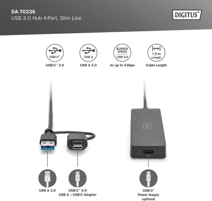 Actual product image Digitus DA-70236 (USB-C, 4 Ports)