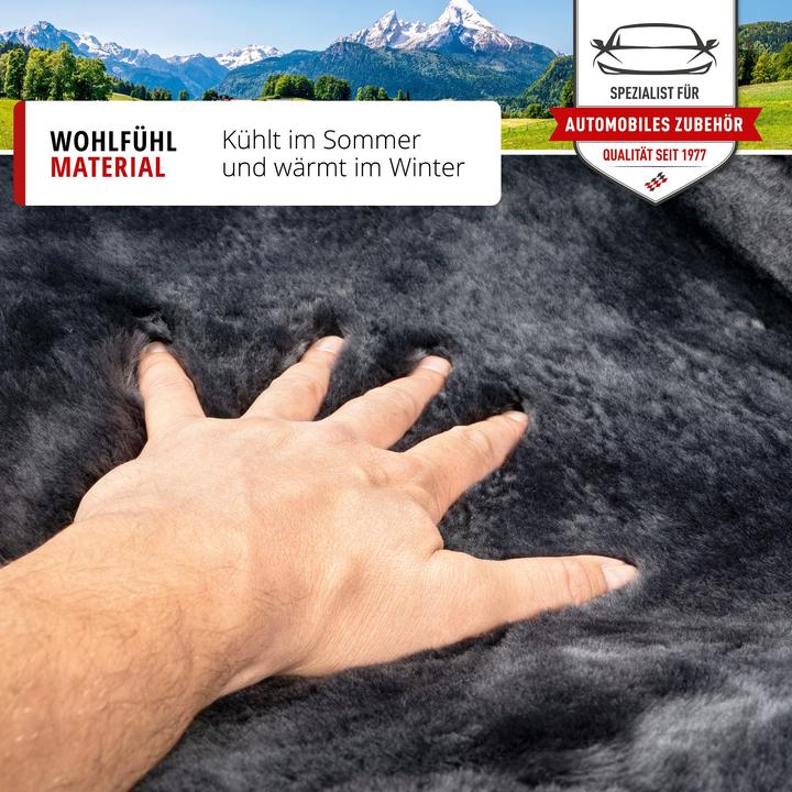 Actual product image Walser Seatbelt Pad Millie made of lambskin, 2 pieces Car Seatbelt Pad anthracite