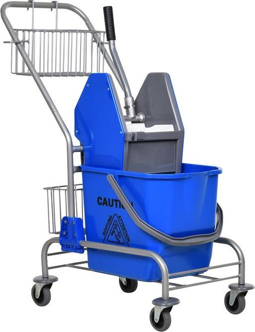 Immagine prodotto Swisshandel24 Putzwagen Reinigungswagen 26 Liter Wischwagen mit Wringer Rollen Blau (1 pz.)