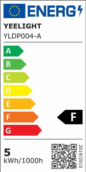 Energie-Label Yeelight Smart LED (GU10, 4.50 W, 350 lm, 1 x, F)
