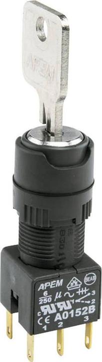 Produktbild APEM Keylock Switch A01 Round Op 2 Pos
