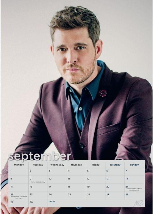 Actual product image Michael Buble 2025 A3 Wall Calendar (German)