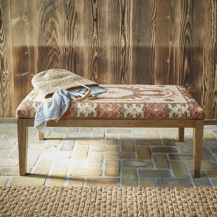 Actual product image Loberon Bench Kadiran brown/beige (122 cm)