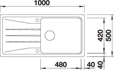 Actual product image Blanco Sona XL 6 S (Top-mounted sink, 100 cm, 50 cm)