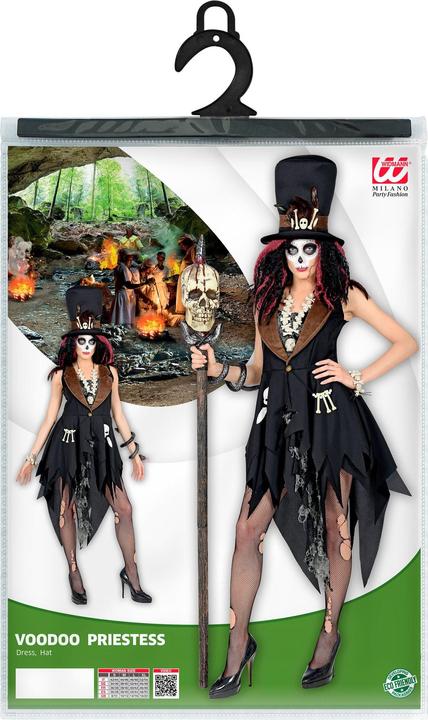 Produktbild Widmann Voodoo Priester Damenkostüm Kleid und Hut (XS)