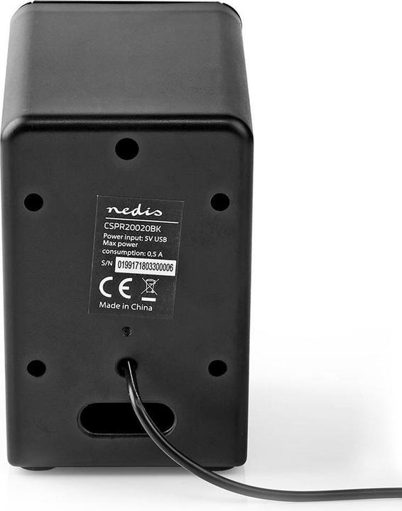 Actual product image Nedis PC loudspeaker 2.0 18 W Connections - Input: USB A plug / 1x 3.5 mm Power supply via