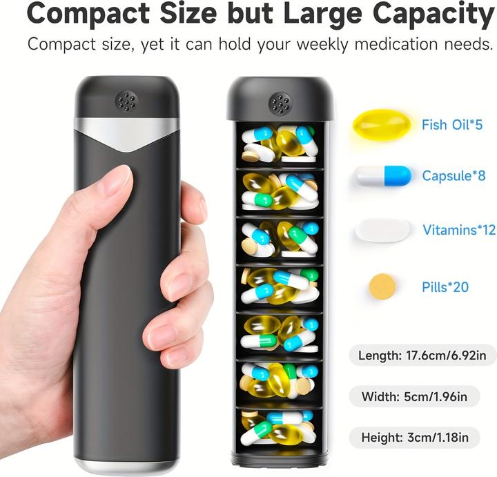 Immagine prodotto PhoneLook Woche Pillendose tragbar 7 Tage kompakte Medikamenten-Dispenser