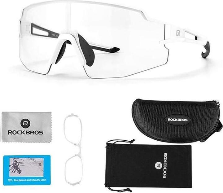 Immagine prodotto Rockbros 10172 occhiali da ciclismo fotocromatici UV400 - bianco (Bianco)