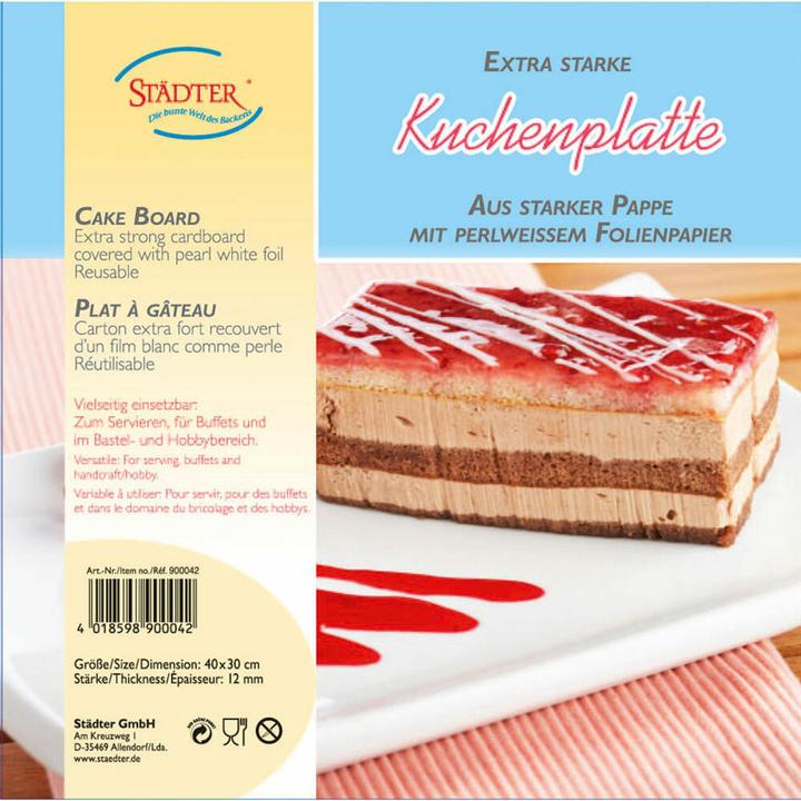 Image du produit Städter Plateau à tarte rectangulaire extra fort 30 cm x 40 cm