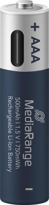 Produktbild MediaRange Rechargeable USB-C (4 Stk., AAA, 500 mAh)